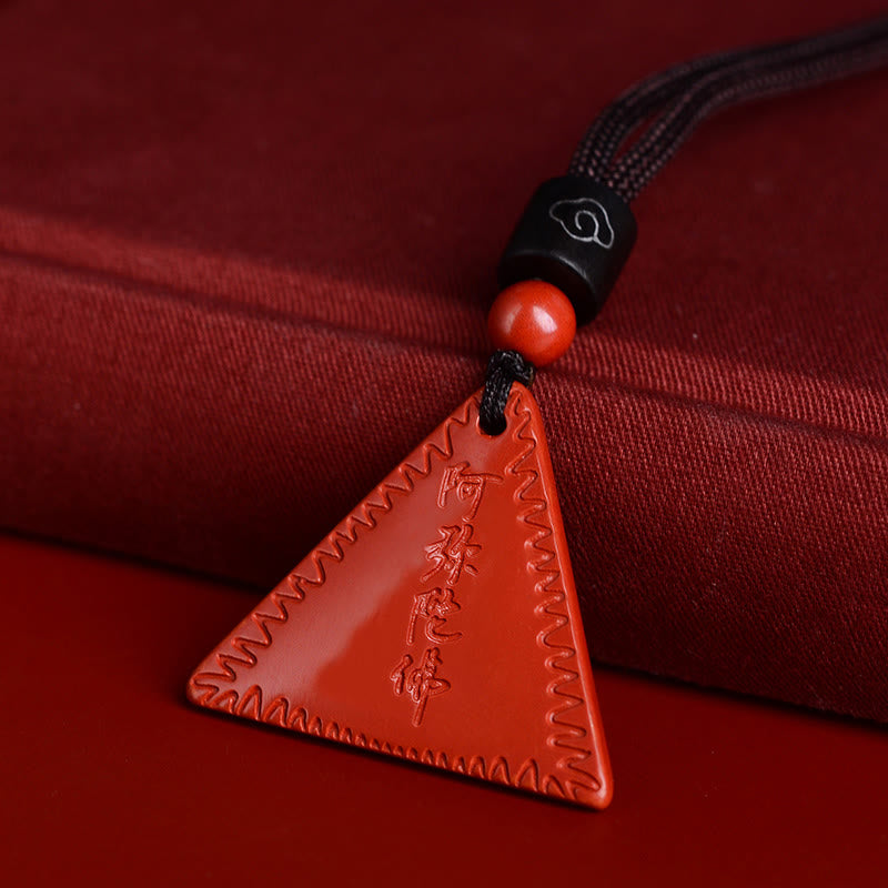 Collana con ciondolo Buddha Stones Cinnabar Amitabha Calm