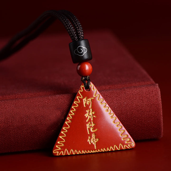 Collana con ciondolo Buddha Stones Cinnabar Amitabha Calm