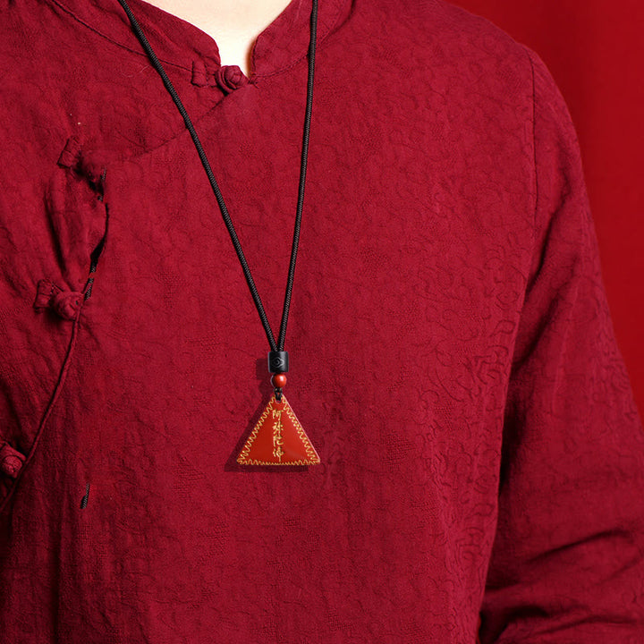 Collana con ciondolo Buddha Stones Cinnabar Amitabha Calm