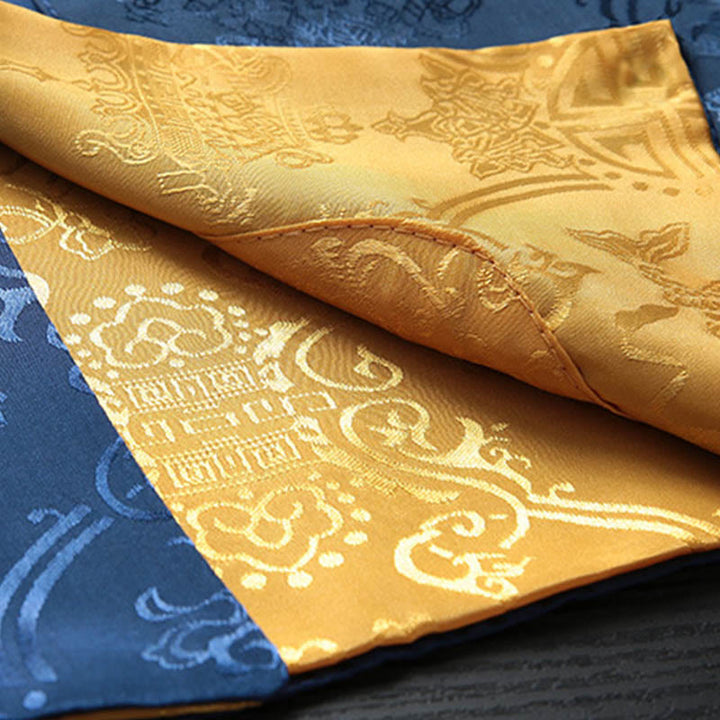 Buddha Stones 2 pezzi da uomo Tang Suit Koi Fish Pattern Frog-Button manica lunga camicia pantaloni set - image 14