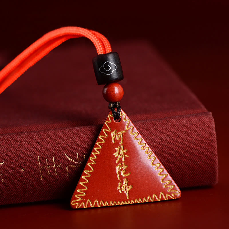 Collana con ciondolo Buddha Stones Cinnabar Amitabha Calm