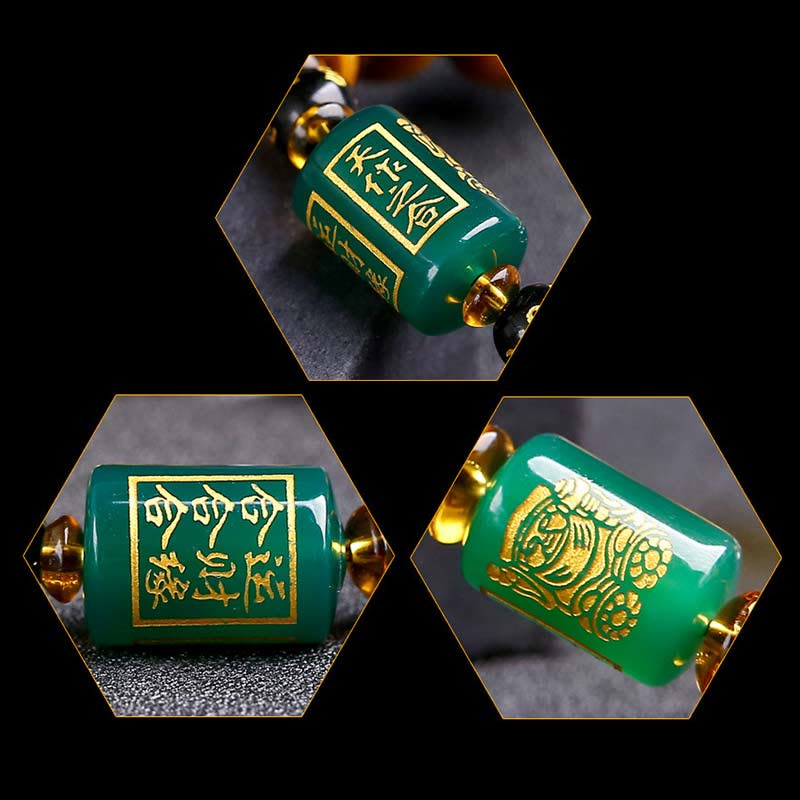 Braccialetto del coraggio dell'occhio di tigre dello zodiaco cinese Buddha Stones