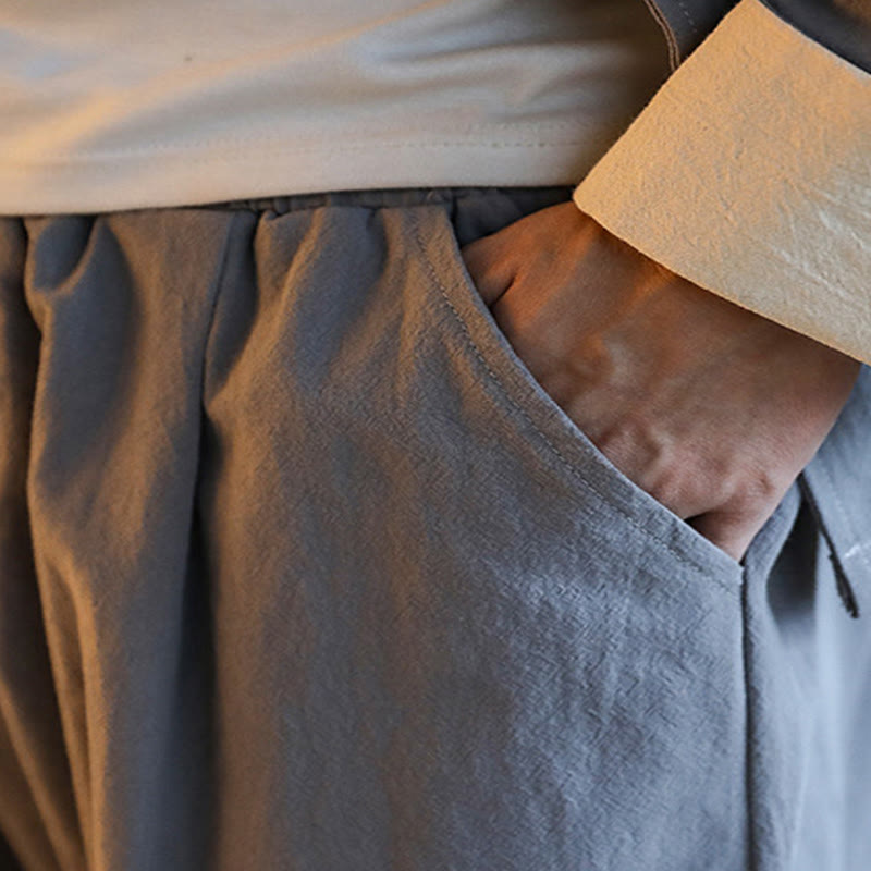 Buddha Stones 2 pezzi Zen Tang Suit da uomo Frog-Bottone Camicia a maniche lunghe Pantaloni Set con tasche - image 14