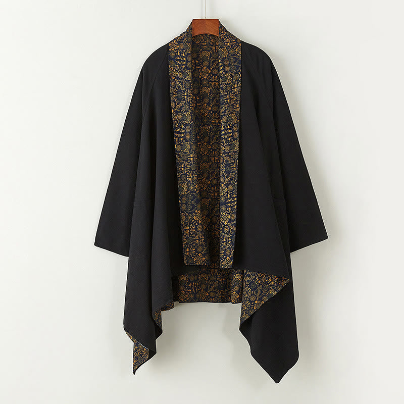 Cappotto doppiopetto in cotone di media lunghezza da uomo Buddha Stones Fall