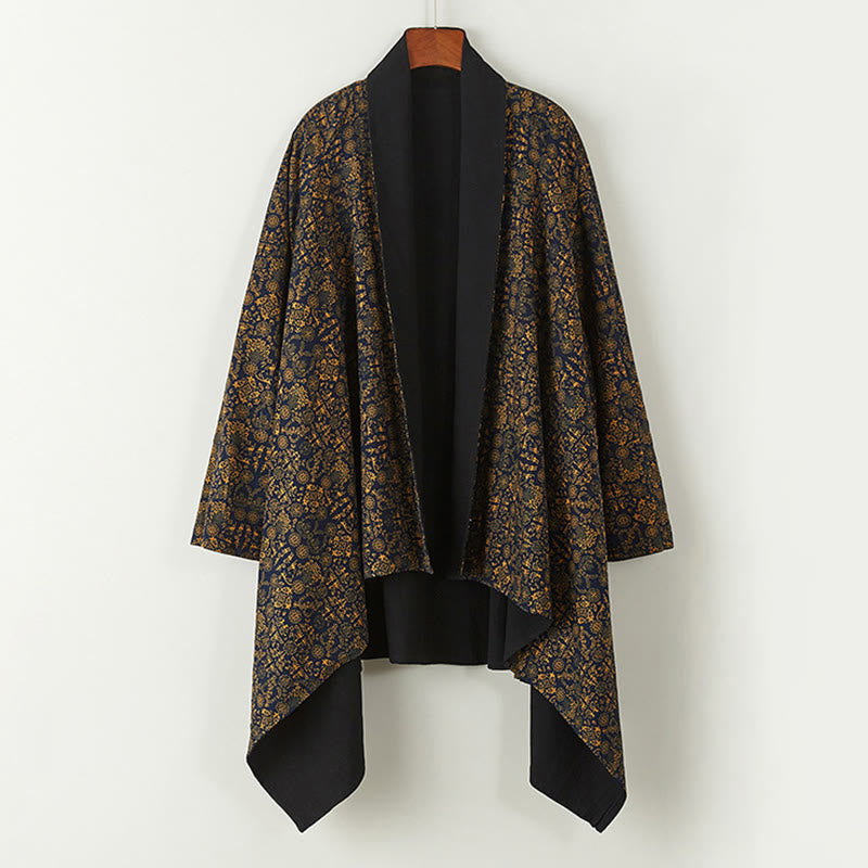 Cappotto doppiopetto in cotone di media lunghezza da uomo Buddha Stones Fall