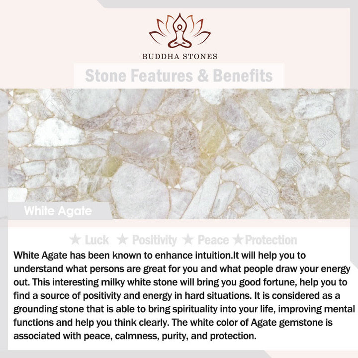 Buddha Stones Braccialetto positivo intrecciato con perle di giada Hetian e agata bianca naturale