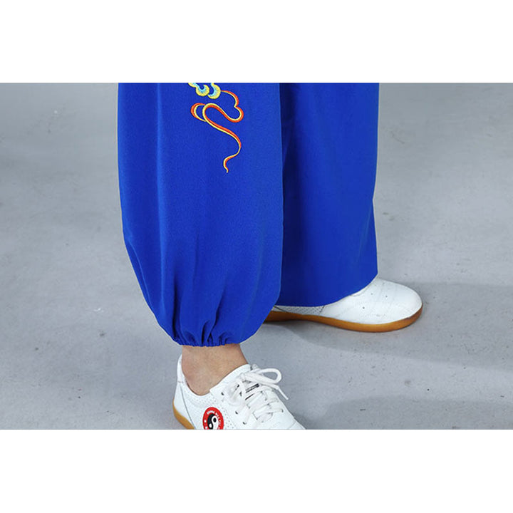 Buddha Stones 2 pezzi Autunno Colorato Auspicious Clouds Tai Chi Meditazione Qigong Zen Pratica Unisex Cotone Abbigliamento Set