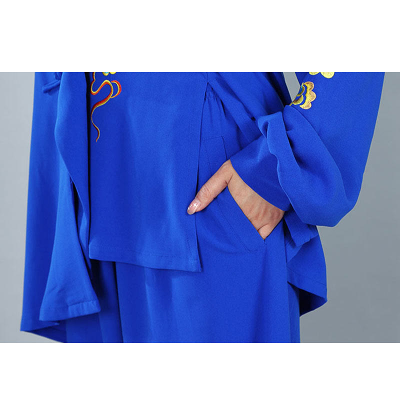 Buddha Stones 2 pezzi Autunno Colorato Auspicious Clouds Tai Chi Meditazione Qigong Zen Pratica Unisex Cotone Abbigliamento Set