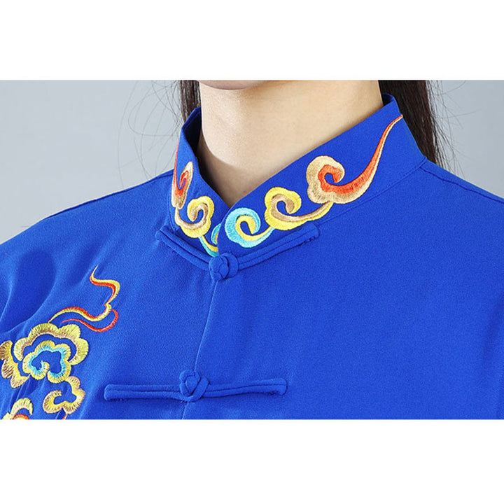 Buddha Stones 2 pezzi Autunno Colorato Auspicious Clouds Tai Chi Meditazione Qigong Zen Pratica Unisex Cotone Abbigliamento Set