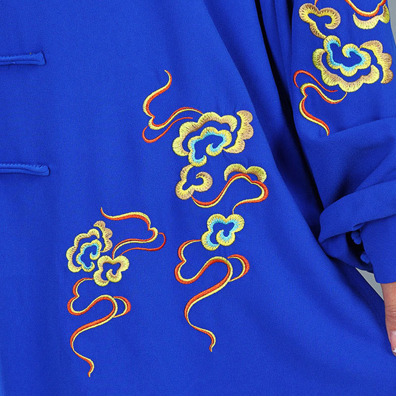 Buddha Stones 2 pezzi Autunno Colorato Auspicious Clouds Tai Chi Meditazione Qigong Zen Pratica Unisex Cotone Abbigliamento Set