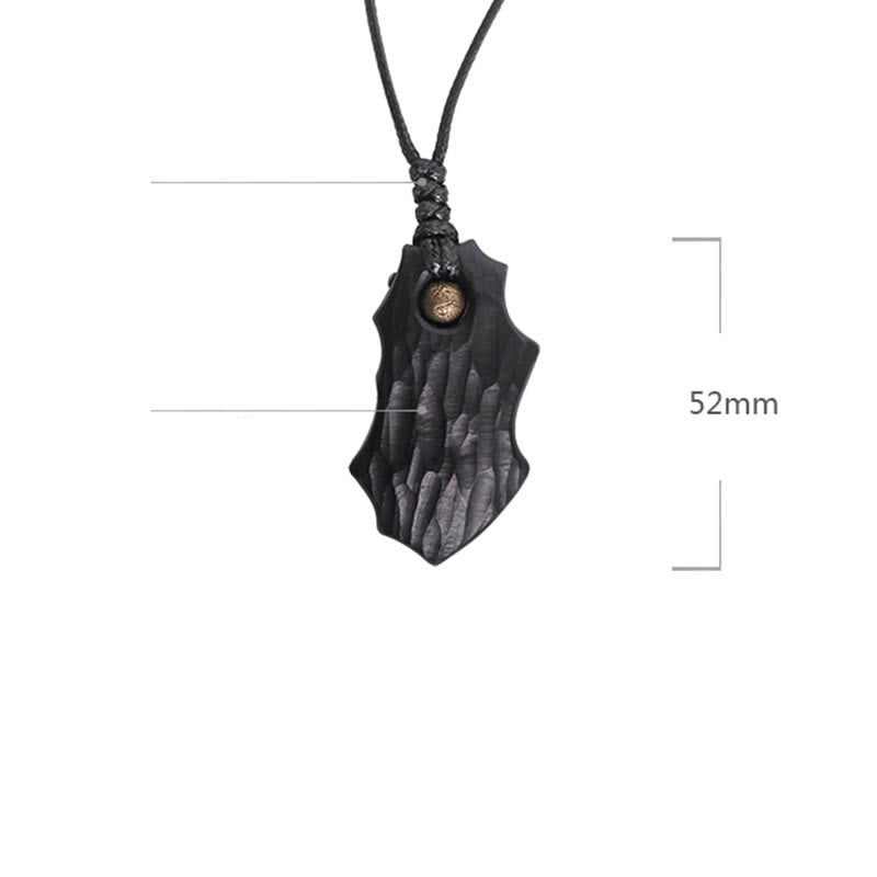 Collana pendente con perline di rame di forma irregolare in legno di ebano Buddha Stones , pace e calma