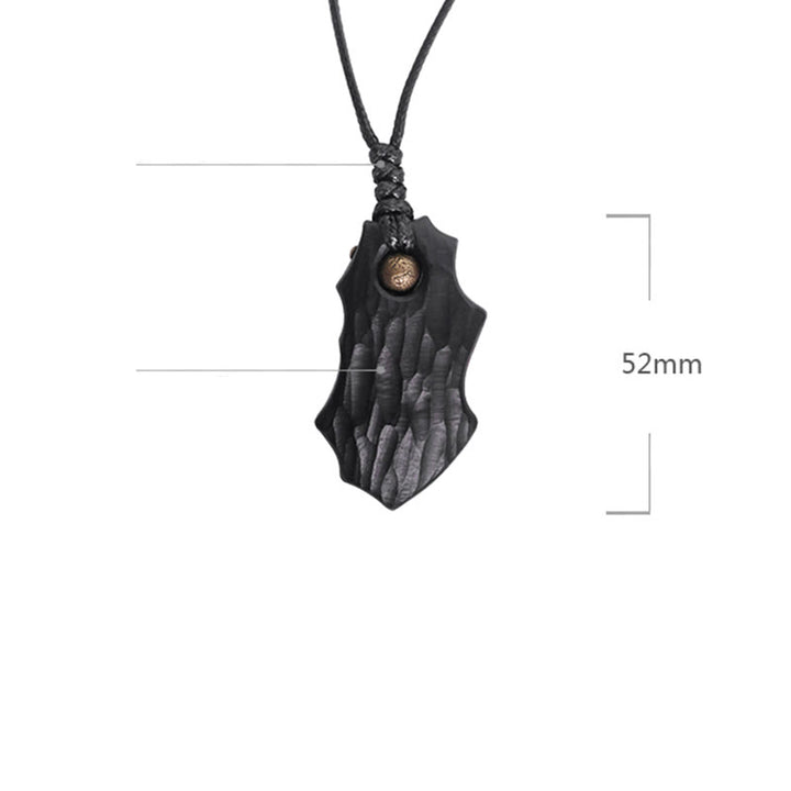 Collana pendente con perline di rame di forma irregolare in legno di ebano Buddha Stones , pace e calma
