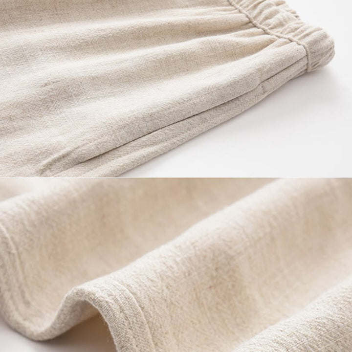 Pantaloni da uomo in lino con coulisse e tasche , Buddha Stones, primavera estate - image 9