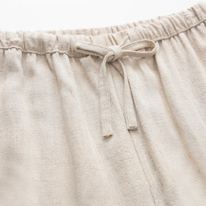 Pantaloni da uomo in lino con coulisse e tasche , Buddha Stones, primavera estate - image 7