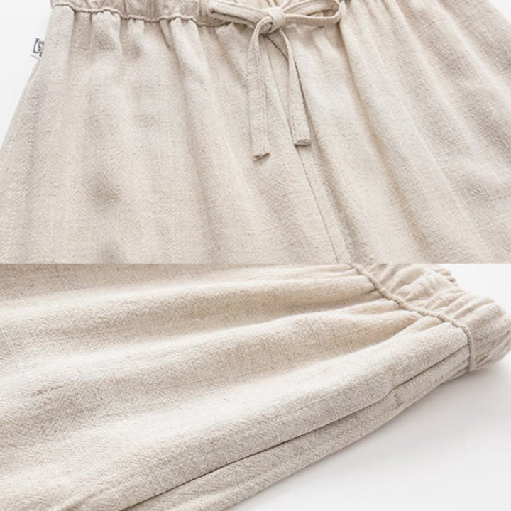 Pantaloni da uomo in lino con coulisse e tasche , Buddha Stones, primavera estate - image 8