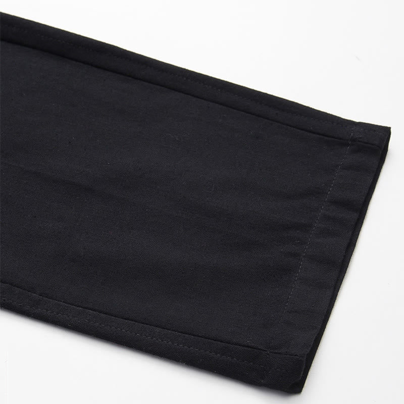 Buddha Stones 2 pezzi autunno uomo Tang Suit Frog-Bottone cotone manica lunga camicia pantaloni set - image 11