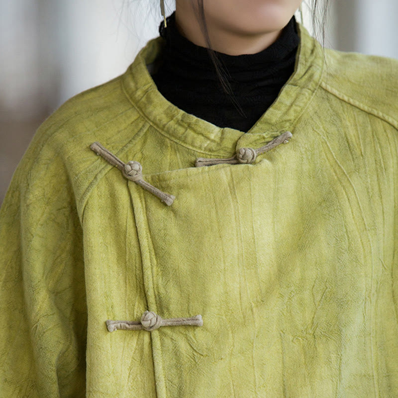 Camicia da donna in lino ramiè a maniche lunghe con bottoni a rana e tinta unita, termica , Buddha Stones - image 22