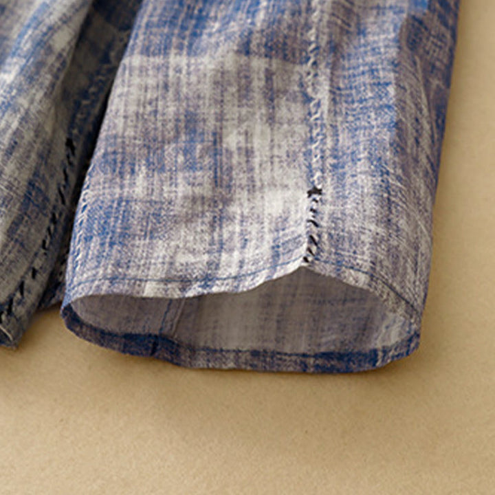 Camicia in cotone a maniche lunghe con bottoni tie-dye Buddha Stones
