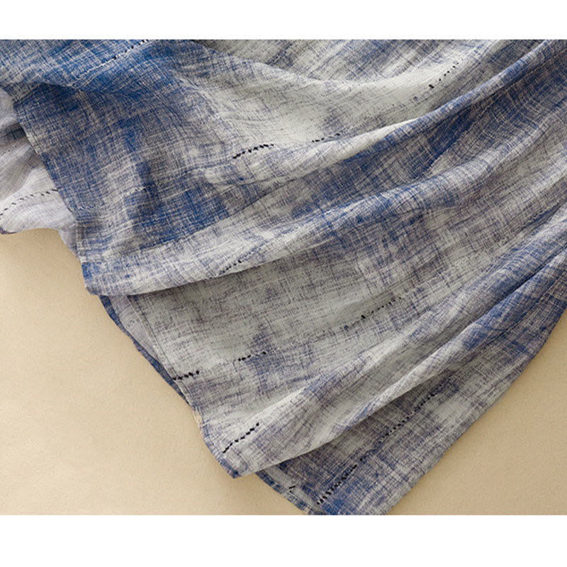Camicia in cotone a maniche lunghe con bottoni tie-dye Buddha Stones
