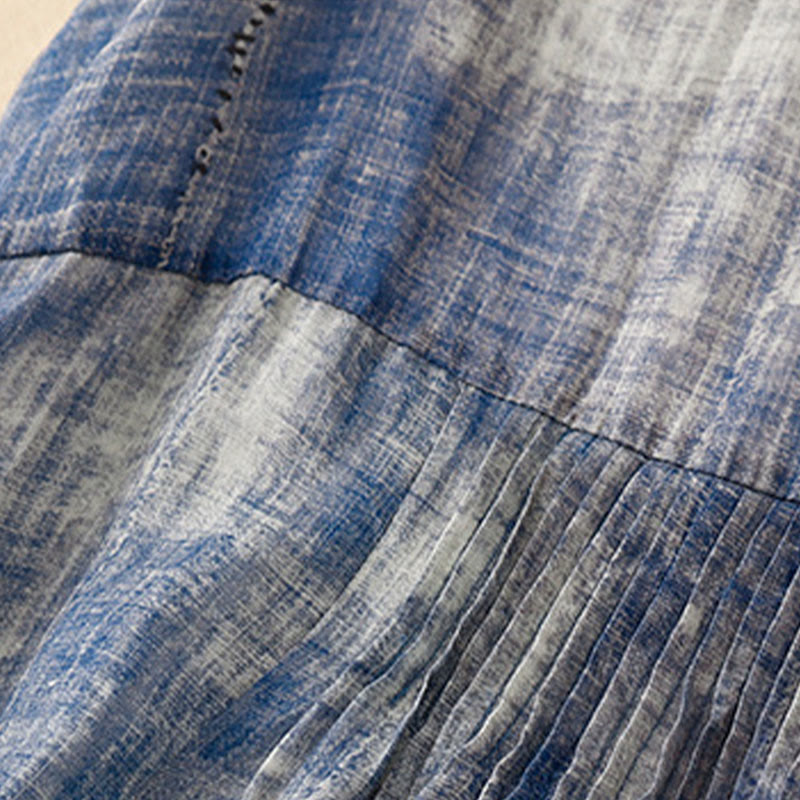 Camicia in cotone a maniche lunghe con bottoni tie-dye Buddha Stones