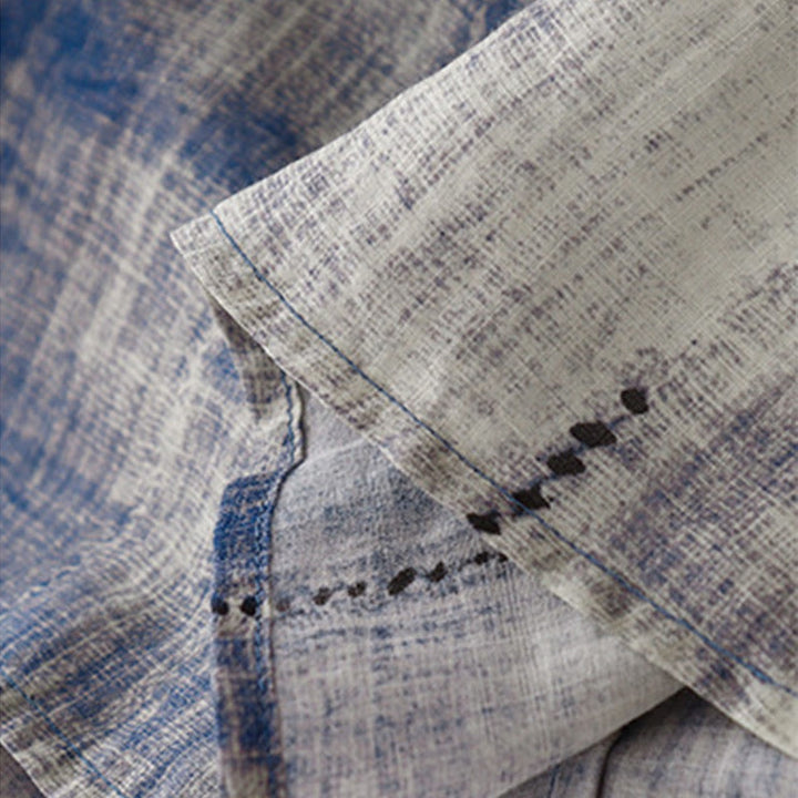 Camicia in cotone a maniche lunghe con bottoni tie-dye Buddha Stones