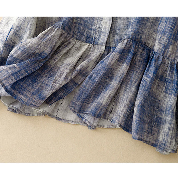 Camicia in cotone a maniche lunghe con bottoni tie-dye Buddha Stones