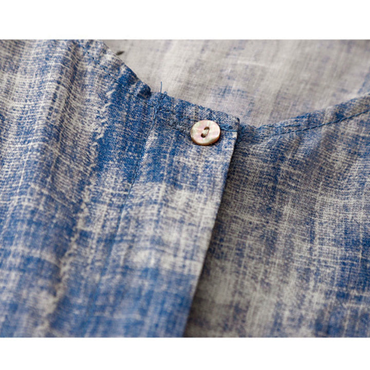 Camicia in cotone a maniche lunghe con bottoni tie-dye Buddha Stones