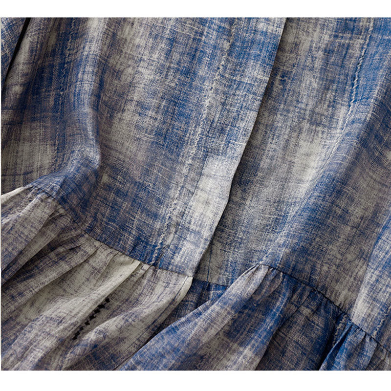 Camicia in cotone a maniche lunghe con bottoni tie-dye Buddha Stones