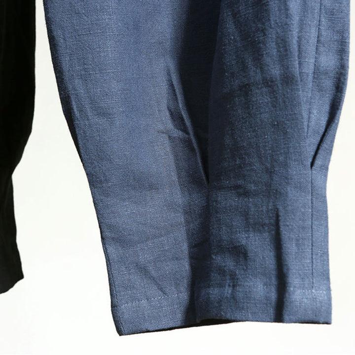 Pantaloni da uomo in lino ramiè con coulisse elastica tinta unita Buddha Stones Casual con tasche - image 24