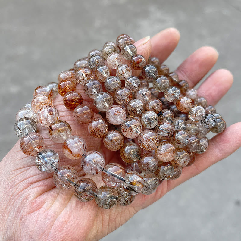 Braccialetto Buddha Stones Natural Super Seven Crystal Positive Growth