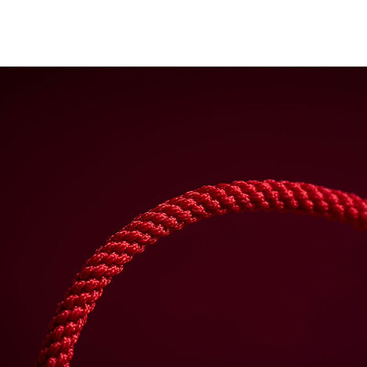 Braccialetto intrecciato in corda rossa con carattere Fu PiXiu, fatto a mano, in cinabro con manico Ruyi Buddha Stones