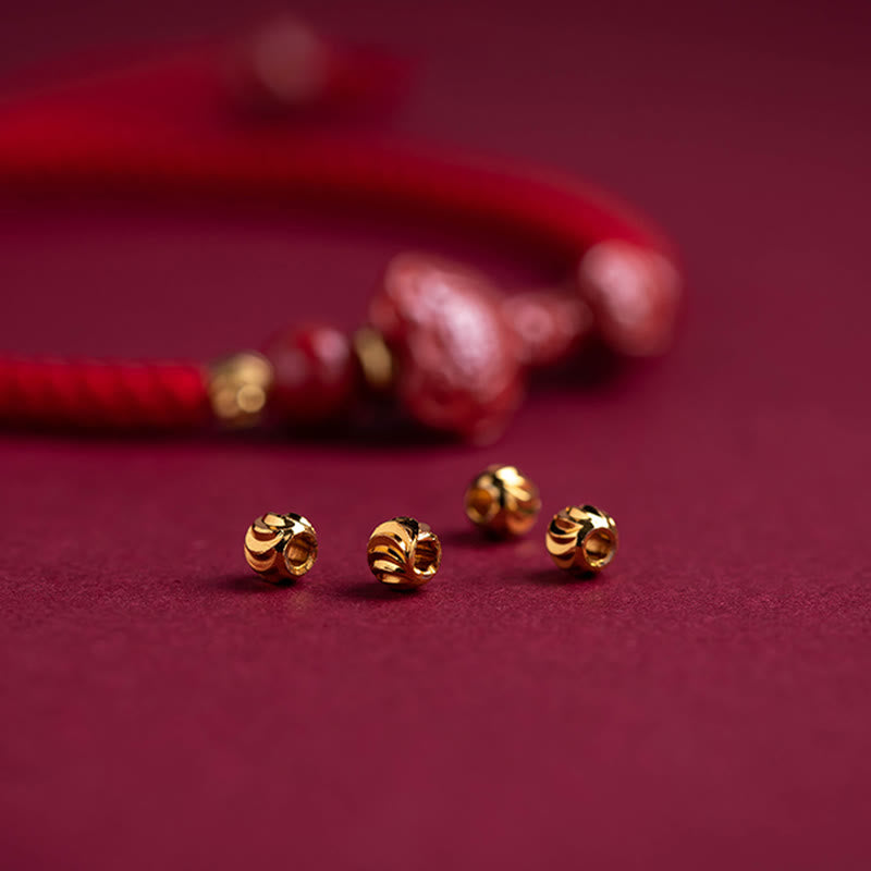 Braccialetto intrecciato in corda rossa con carattere Fu PiXiu, fatto a mano, in cinabro con manico Ruyi Buddha Stones