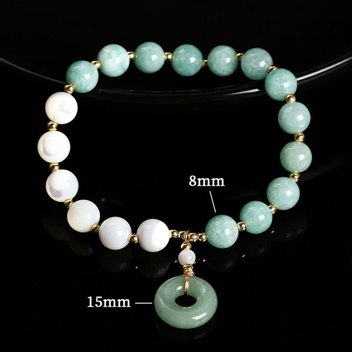 Buddha Stones Jade Trochus Horseshoe Snail Peace Buckle Charm Abbondanza Bracciale