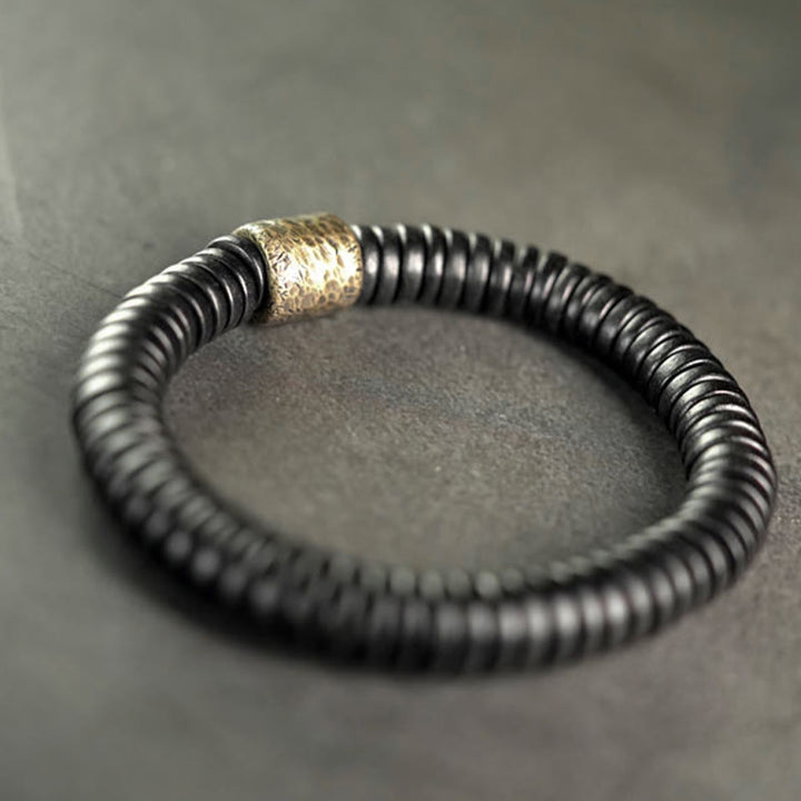 Bracciale Buddha Stones Ebano Legno Rame Ottone Calma