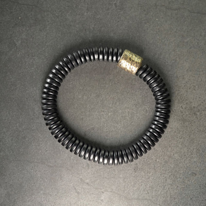 Bracciale Buddha Stones Ebano Legno Rame Ottone Calma