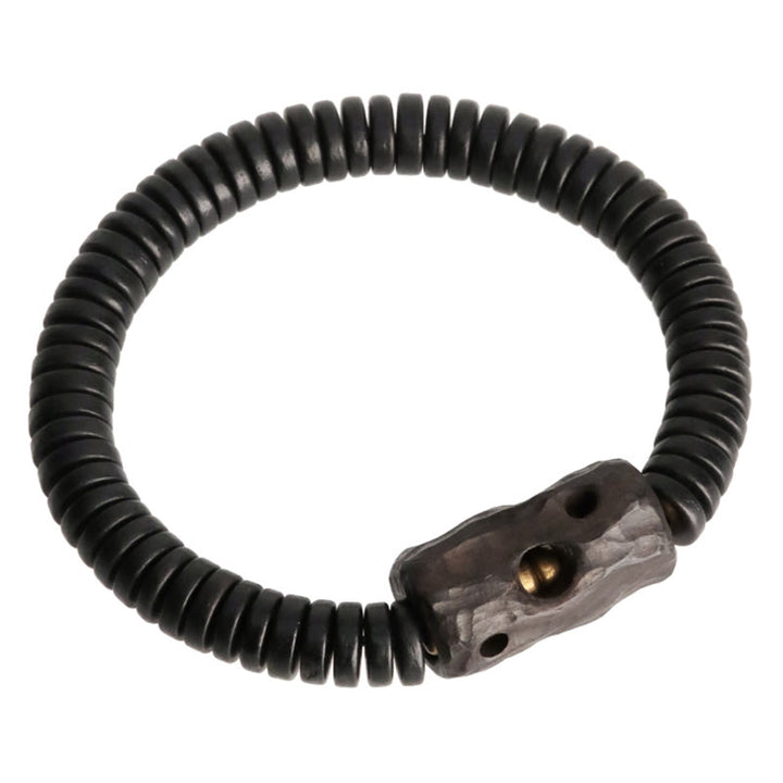 Bracciale Buddha Stones in legno di ebano, rame e ottone con fori per l'equilibrio - image 9