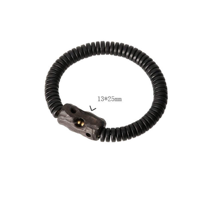 Bracciale Buddha Stones in legno di ebano, rame e ottone con fori per l'equilibrio - image 10