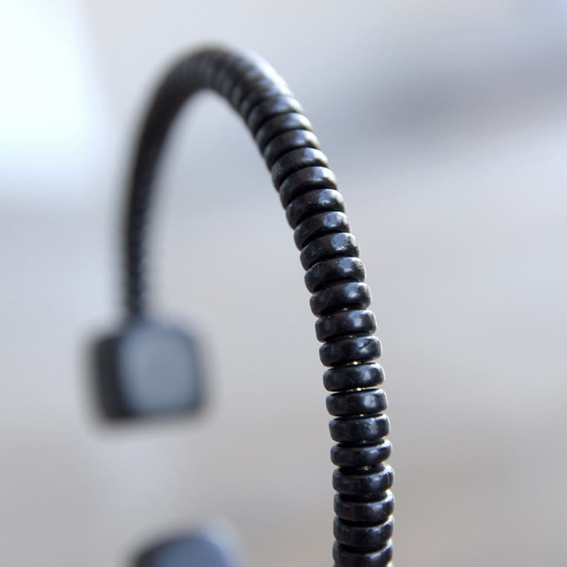 Braccialetto di equilibrio a cubo in legno di sandalo verde e legno di ebano Buddha Stones