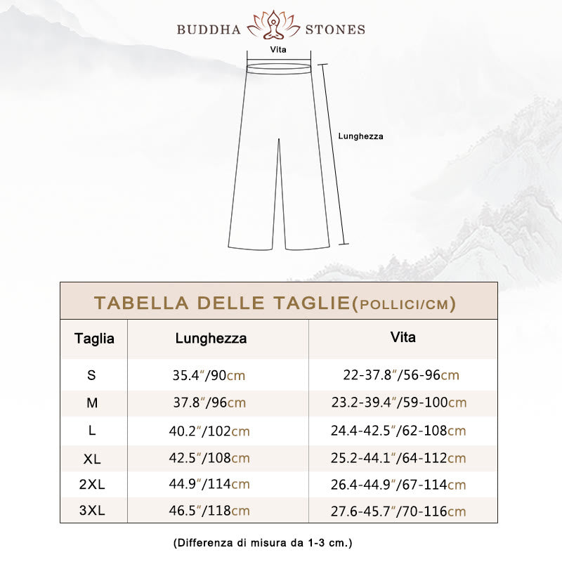 Pantaloni da pratica Tai Chi Qigong con elastico in vita unisex, estivi , Buddha Stones, con tasche - image 6