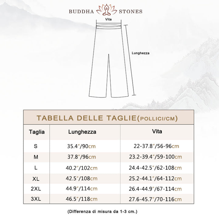 Pantaloni da pratica Tai Chi Qigong con elastico in vita unisex, estivi , Buddha Stones, con tasche - image 6