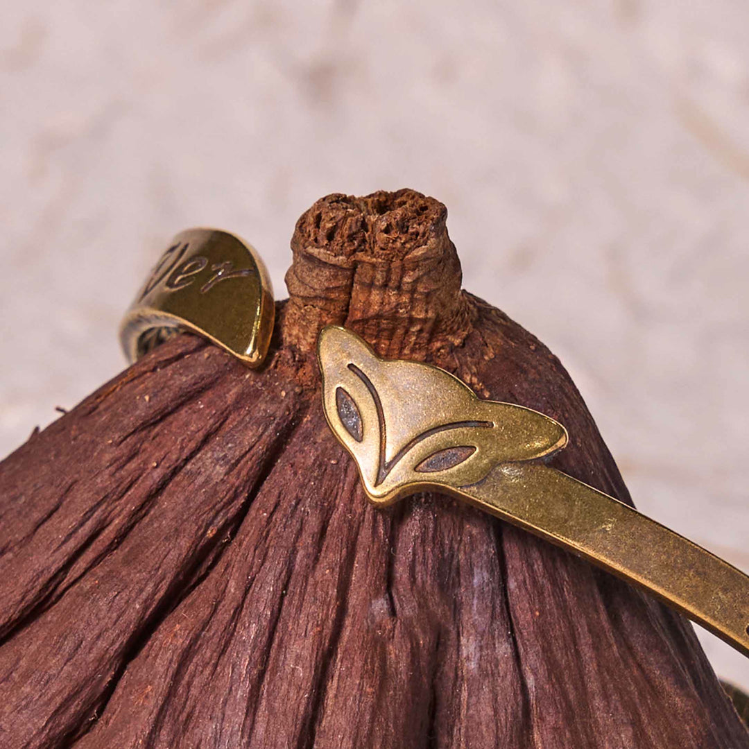 Buddha Stones Testa di volpe Rame Ottone 'Ti amo per sempre' Braccialetto portafortuna per la cura di sé