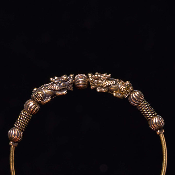 Buddha Stones Pi Xiu Rame Fortuna Tieni lontani gli spiriti maligni Braccialetto