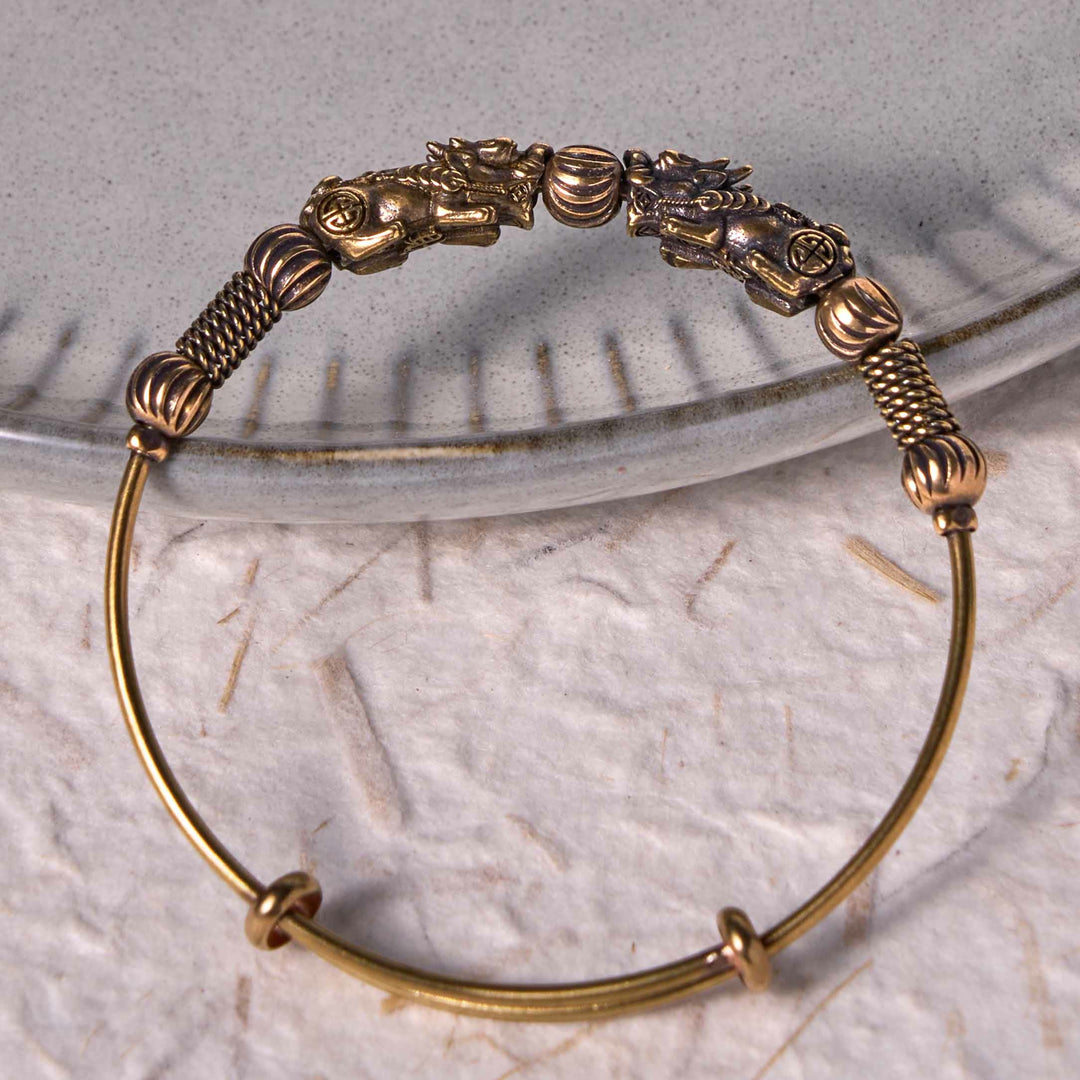 Buddha Stones Pi Xiu Rame Fortuna Tieni lontani gli spiriti maligni Braccialetto