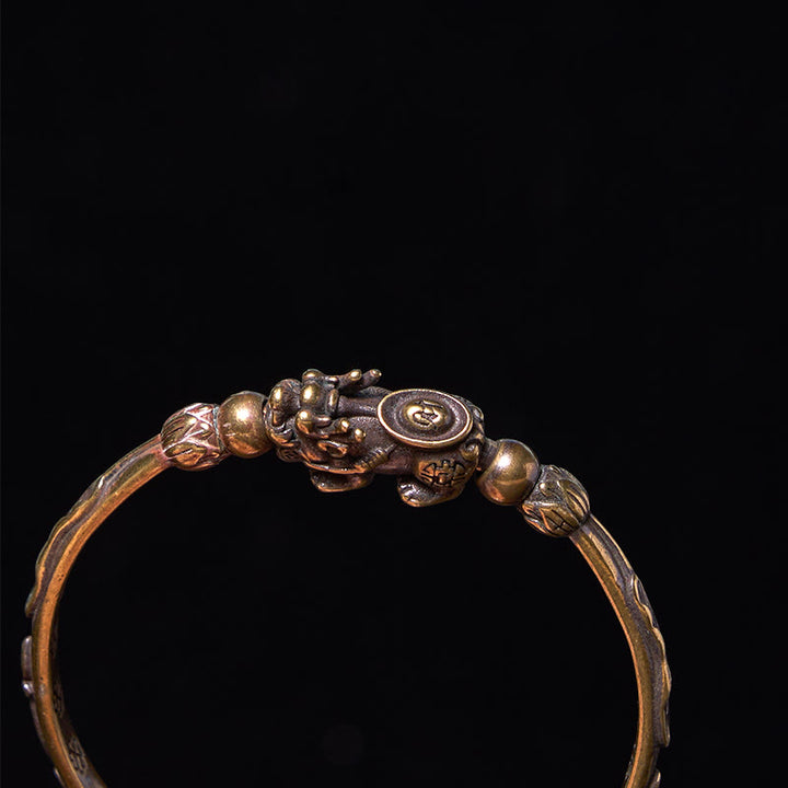 Buddha Stones Pi Xiu Porta Moneta Lingotto Rame Ottone Fortuna Ricchezza Braccialetto Braccialetto