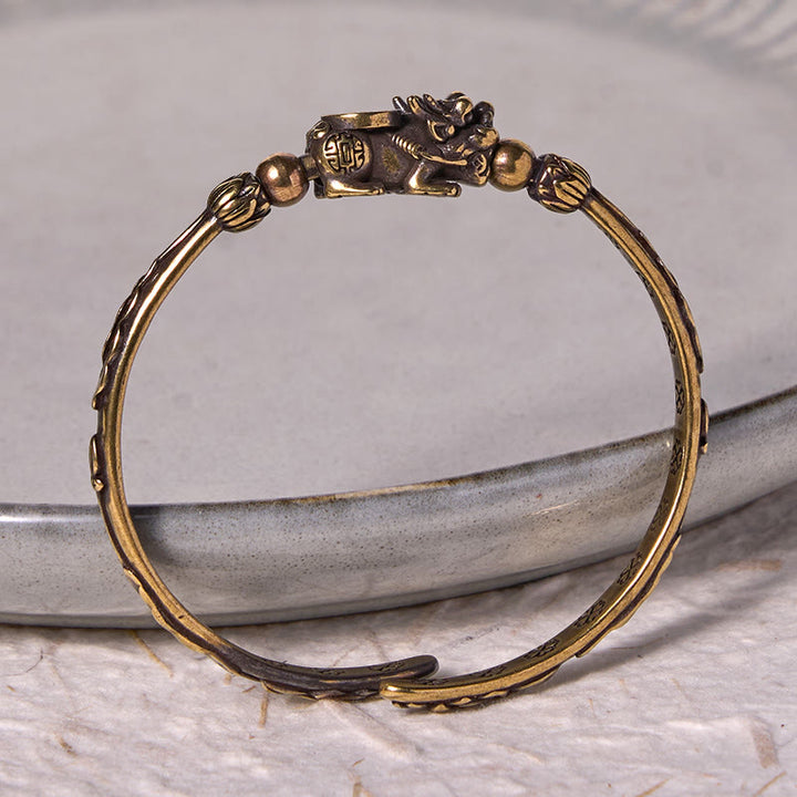 Buddha Stones Pi Xiu Porta Moneta Lingotto Rame Ottone Fortuna Ricchezza Braccialetto Braccialetto