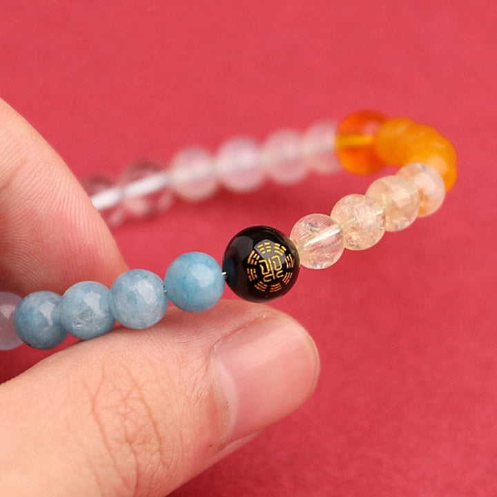 Buddha Stones Cinque Elementi Vari Agata Cristallo Pietra del Sole Bracciale della Saggezza