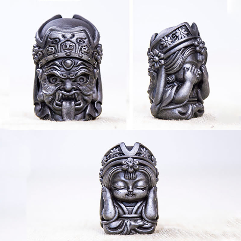 Buddha Stones fatte a mano Zakiram polvere di ferro ruggine statua in resina fusa decorazione della casa zen
