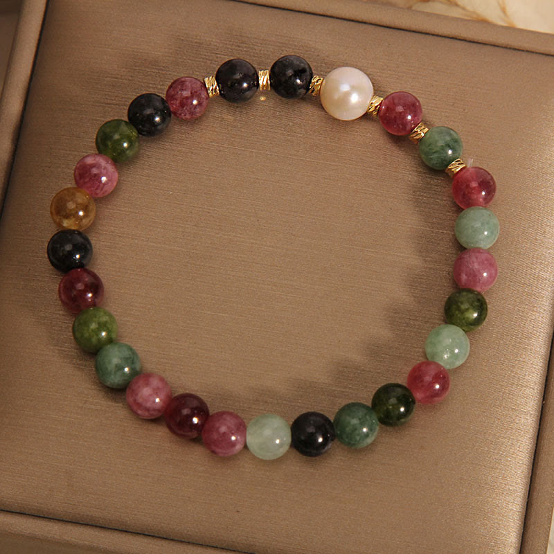 Bracciale Buddha Stones Tormalina Perla Saggezza