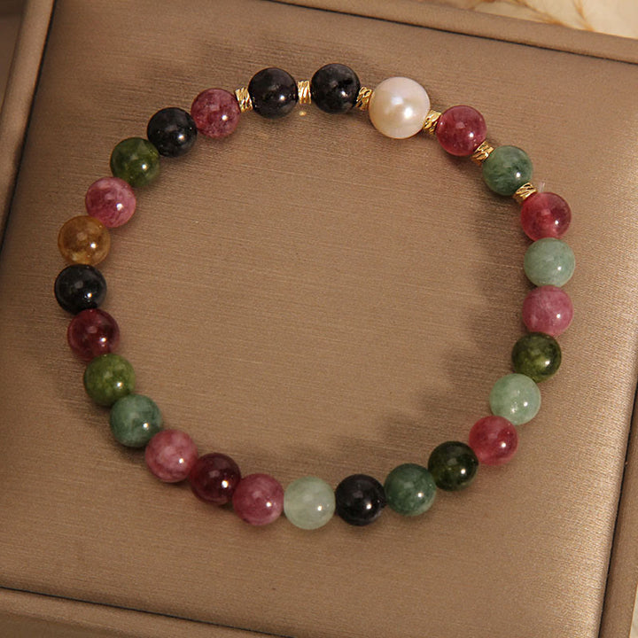 Bracciale Buddha Stones Tormalina Perla Saggezza