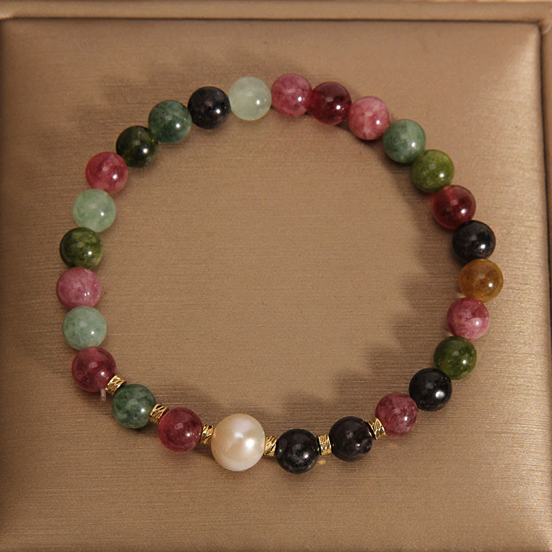 Bracciale Buddha Stones Tormalina Perla Saggezza